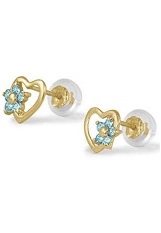 lovable itty-bitty march flower birthstone earrings for babies and children